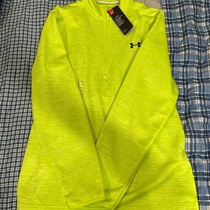 Under armour neon zip up cold gear medium